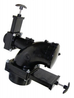 Waste Valve - Elbow w/ Heel Inlet - 3" Hub x 1-1/2" Hub x 3" Bayonet Cap