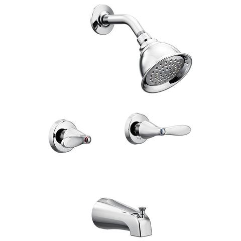 Tub and Shower Faucet - 8" Centers 2 Handle Style Moen