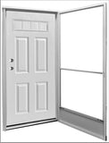 6 Panel Steel Door with 4 Lite Window and Storm Door