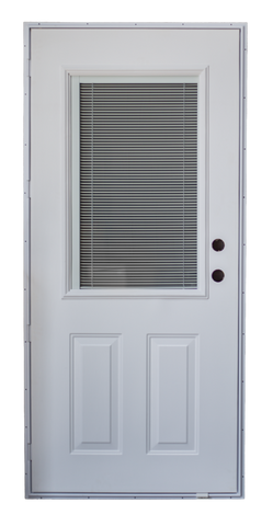 Outswing Entry Door with 36" Insulated Window and Internal Blind