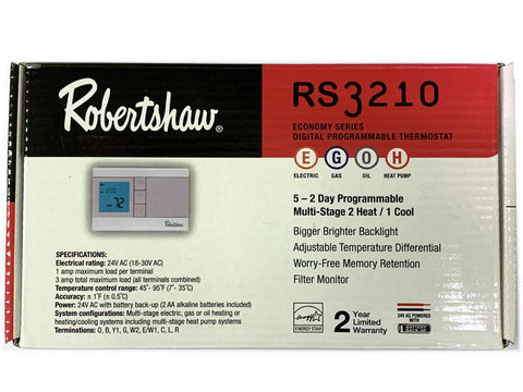 Thermostat, Digital 5-2 Day Programmable, Multi-Stage 2 Heat / 1 Cool, –  Tyree Parts and Hardware