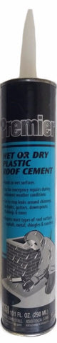 Roof Cement - Plastic - Black, Wet or Dry, 10.1 OZ. Cartridge
