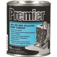 Roof Cement - Plastic - Black, Wet or Dry, 1 Quart