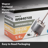 5.5" AC Condenser Motor, 240V, Various HP, 825 or 1075 RPM, 1 Speed