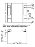 Wall Surround, Adjusts from 48"-61" x 30"-34" x 59", Plastic