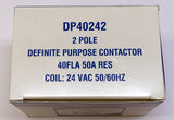 Contactor, 2 Pole, 24V, 40FLA, 50A RES, DP40242