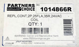 Contactor, 2 Pole, 24V, 25FLA, 35R, 1014866R
