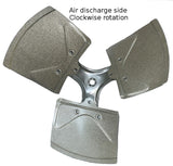 Fan Blade, 18", 1/2" Hub, 3-Blade, CW Rotation Air Discharge Side