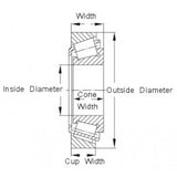 Tapered Roller Bearing Set for .865" Spindle; .8656" ID x 1.781" OD, LM12749 & LM12711, Set of 4